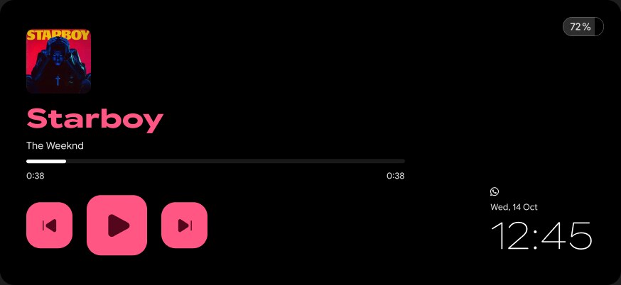 Figma frame, music player dimmed